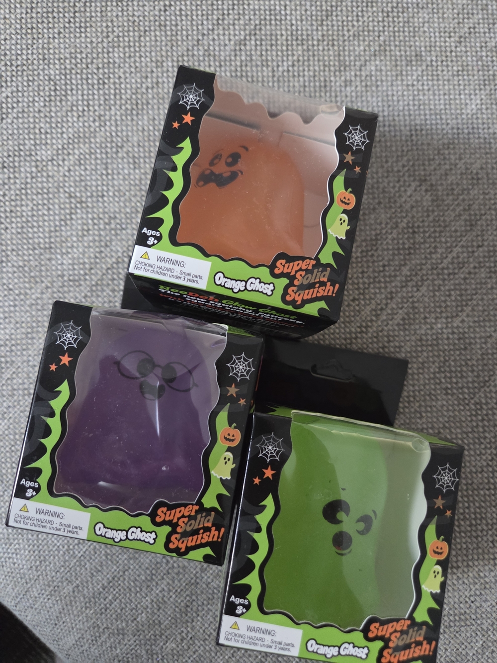 Set Of 3 Baby Boos Glow Ghost Squishies